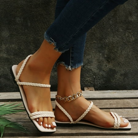 NEGJ Women s Summer Solid Color Slip On Weave Flat Beach Open Toe Breathable Sandals Shoes Slippers
NEGJ Women s Summer Solid Color Slip On Weave Flat Beach Open Toe Breathable Sandals Shoes Slippers