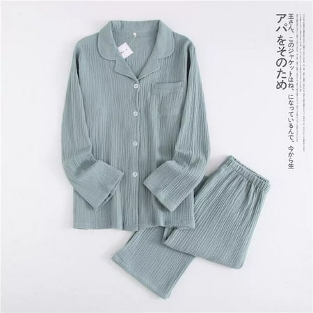 CoCopeaunt 100%Cotton Ladies Pajamas Set Heart Printed Crepe Cotton Double-layer Gauze Turn-down Collar Long-sleeve Trousers Household Wear
CoCopeaunt 100%Cotton Ladies Pajamas Set Heart Printed Crepe Cotton Double-layer Gauze Turn-down Collar Long-sleeve Trousers Household Wear