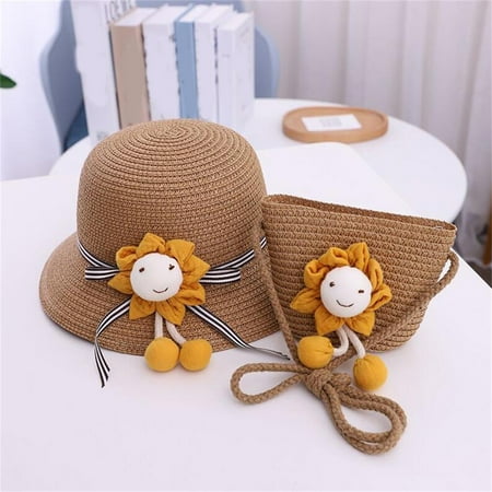 Hunpta Hats For Kids Children Girls Cartoon Smile Sunshade Hat Straw Beach Sun Hat + Straw Bag
Hunpta Hats For Kids Children Girls Cartoon Smile Sunshade Hat Straw Beach Sun Hat + Straw Bag