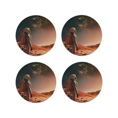 Fuzoiu Astronaut On Mars A Print Leather Coasters Set Drink Coasters Set of 4 for Tabletop Protection Durable PVC Coasters Home Décor and Housewarming Gift-Round Shape
Fuzoiu Astronaut On Mars A Print Leather Coasters Set Drink Coasters Set of 4 for Tabletop Protection Durable PVC Coasters Home Décor and Housewarming Gift-Round Shape