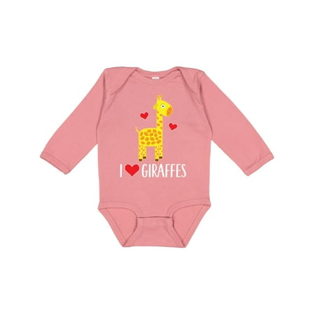 Inktastic I Love Giraffes Zoo Animal Gift Baby Boy or Baby Girl Long Sleeve Bodysuit
