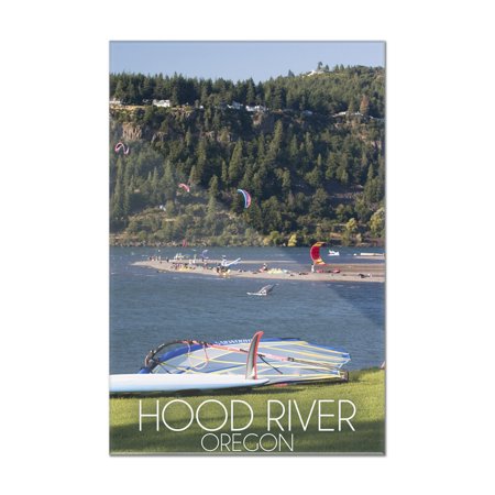 Hood River, Oregon - Wind Surfing - Lantern Press Photography (8x12 Acrylic Wall Art Gallery Quality)