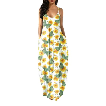 LSFYSZD Women Loose Style Slip Dress Butterfly/ Floral Printed Pattern U-shaped Collar Sleeveless One-piece S/ M/ L/ XL/ XXL
LSFYSZD Women Loose Style Slip Dress Butterfly/ Floral Printed Pattern U-shaped Collar Sleeveless One-piece S/ M/ L/ XL/ XXL