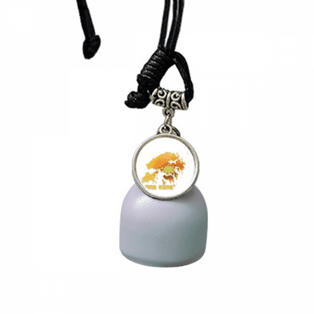 Flower Map Outline Hong Kong Wind Chimes Bell Car Pendant