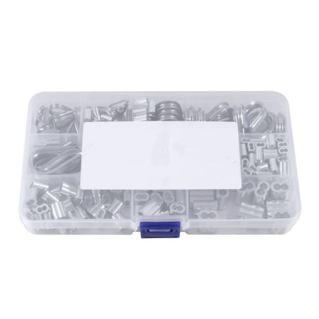 Cable Clamps Set 1 Box 250pcs Crimping Loop Sleeves Thimble Rigging Set Chicken Heart Rings
Cable Clamps Set 1 Box 250pcs Crimping Loop Sleeves Thimble Rigging Set Chicken Heart Rings