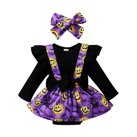 Calsunbaby Kids Baby Girls Halloween Romper Pumpkin and Bat Long Sleeve Ribbed Jumpsuit One piece Bodysuit Black 6-12 Months
Calsunbaby Kids Baby Girls Halloween Romper Pumpkin and Bat Long Sleeve Ribbed Jumpsuit One piece Bodysuit Black 6-12 Months