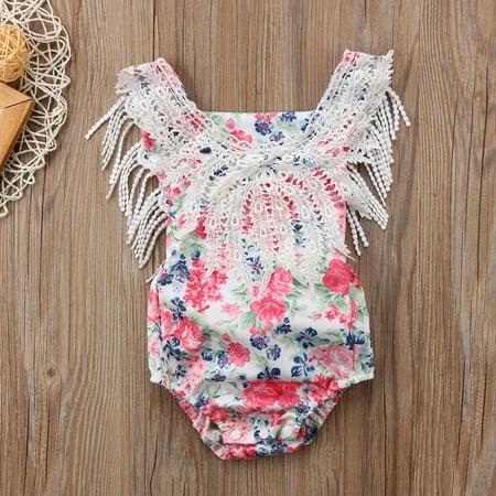 Newborn Infant Baby Girls Lace Floral Sleeveless Tassel Romper Jumpsuit Clothes
Newborn Infant Baby Girls Lace Floral Sleeveless Tassel Romper Jumpsuit Clothes