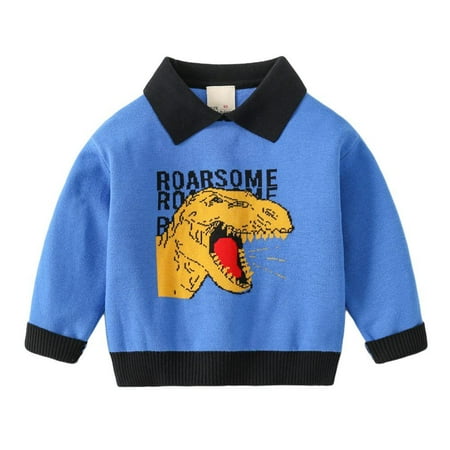 Baby Girls Kids Boys Knitted Sweater Cartoon Dinosaur Sweatshirts Turn-down Collar Long Sleeve Pullover Children Outfits 1-7Y
Baby Girls Kids Boys Knitted Sweater Cartoon Dinosaur Sweatshirts Turn-down Collar Long Sleeve Pullover Children Outfits 1-7Y