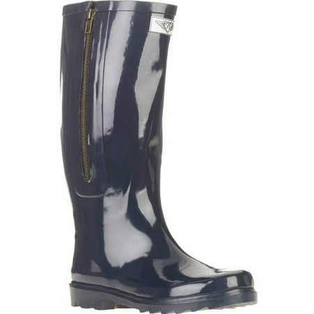 Forever Young Women s Solid Tall Side Mock Zipper Rain Boot