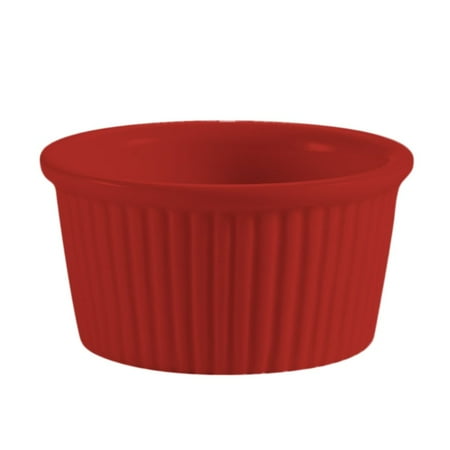 Ramekin Fluted Red 2 Oz. 2-5/8 Dia. X 1-1/2 H Porcelain Red 24 packs