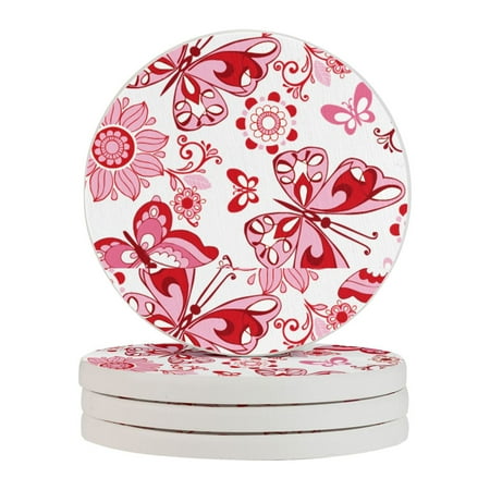 Circular Drink Coasters Set Seamless Pattern Of Bright Butterflies And Flowers Beautiful Home Decor Diatomite Heat-Resistant Diatomite Protect Table Countertop
Circular Drink Coasters Set Seamless Pattern Of Bright Butterflies And Flowers Beautiful Home Decor Diatomite Heat-Resistant Diatomite Protect Table Countertop