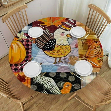 QCPP Pumpkin Turkey Quilt Round Tablecloth 100% Polyester Fiber Thanksgiving Decoration 38 -42
QCPP Pumpkin Turkey Quilt Round Tablecloth 100% Polyester Fiber Thanksgiving Decoration 38 -42
