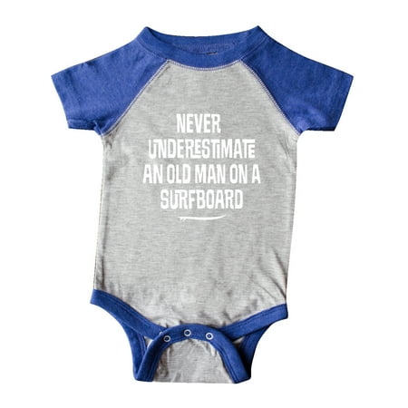 Inktastic Underestimate Old Man Surfboard Gift Baby Boy or Baby Girl Bodysuit