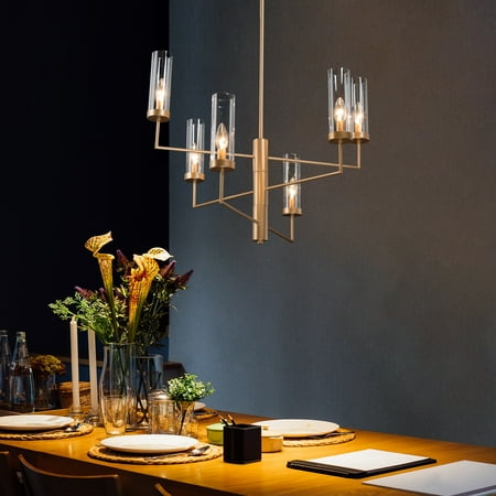 Velus Modern Gold 6-light Spin Chandeliers Glass Shade Ceiling Lights for Dining Room - D26.5 x H75.5
Velus Modern Gold 6-light Spin Chandeliers Glass Shade Ceiling Lights for Dining Room - D26.5 x H75.5