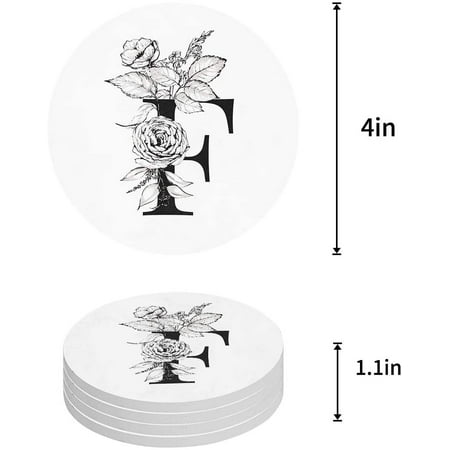 FMSHPON Letter F with Flower Set of 4 Round Coaster for Drinks Absorbent Ceramic Stone Coasters Cup Mat with Cork Base for Home Kitchen Room Coffee Table Bar Decor
FMSHPON Letter F with Flower Set of 4 Round Coaster for Drinks Absorbent Ceramic Stone Coasters Cup Mat with Cork Base for Home Kitchen Room Coffee Table Bar Decor