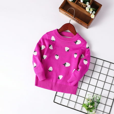 Child Sweater Toddler Girls Cartoon Strawberry Prints Long Sleeve Warm Knitted Pullover Knitwear Tops Coat
Child Sweater Toddler Girls Cartoon Strawberry Prints Long Sleeve Warm Knitted Pullover Knitwear Tops Coat