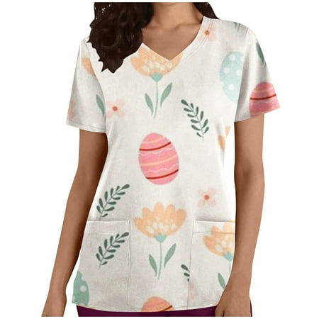 HAPIMO Women s Happy Easter Shirts Cute Rabbit Print Tops V-Neck T-shirt Short Sleeve Tees Working Uniform Clothes for Girls Scrub Pocket Blouses White L Savings
HAPIMO Women s Happy Easter Shirts Cute Rabbit Print Tops V-Neck T-shirt Short Sleeve Tees Working Uniform Clothes for Girls Scrub Pocket Blouses White L Savings