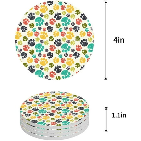 KXMDXA Colorful Dog Paws Footprints Pattern Set of 4 Round Coaster for Drinks Absorbent Ceramic Stone Coasters Cup Mat with Cork Base for Home Kitchen Room Coffee Table Bar Decor
KXMDXA Colorful Dog Paws Footprints Pattern Set of 4 Round Coaster for Drinks Absorbent Ceramic Stone Coasters Cup Mat with Cork Base for Home Kitchen Room Coffee Table Bar Decor