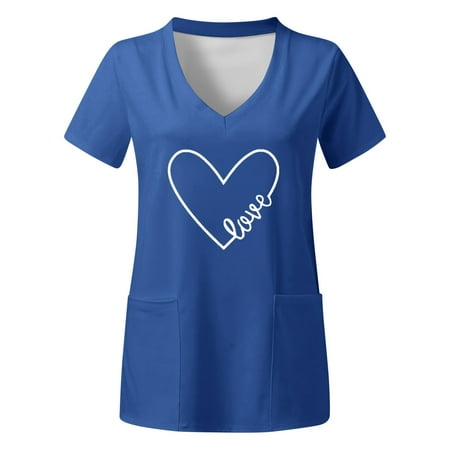 Women Scrubs Top Working Uniform Nurses Clothing Workwear Plus Size Top V-Neck Short Sleeve Pockets Letter Printed T-Shirt Daily Tshirt
Women Scrubs Top Working Uniform Nurses Clothing Workwear Plus Size Top V-Neck Short Sleeve Pockets Letter Printed T-Shirt Daily Tshirt