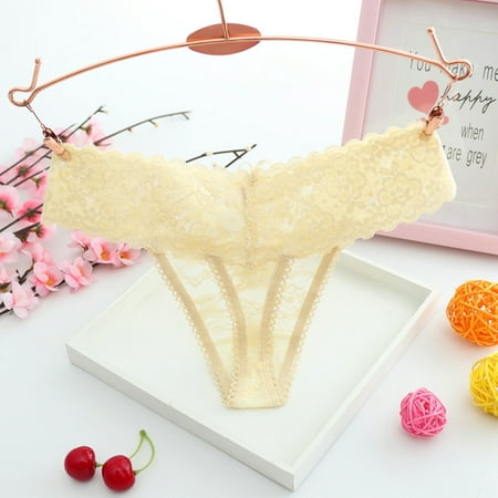 DNDKILG T-Back Lace Tangas for Women Sexy G-String Thongs Stretch Panties Underwear Beige One Size
DNDKILG T-Back Lace Tangas for Women Sexy G-String Thongs Stretch Panties Underwear Beige One Size