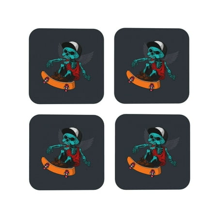 Leather Coasters with Heat-resistant for Drinks Winged Skater Skeleton Cup Coasters Cup Pad Mat for Tabletop Protection Coffee Table Office Desk and Housewarming Gift
Leather Coasters with Heat-resistant for Drinks Winged Skater Skeleton Cup Coasters Cup Pad Mat for Tabletop Protection Coffee Table Office Desk and Housewarming Gift