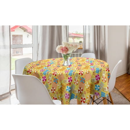 Summer Round Tablecloth Beach Theme Chaise Lounge Umbrella Surfboard Flip-flops Vacation Journey Sea Circle Table Cloth Cover for Dining Room Kitchen Decor 60 Multicolor by Ambesonne
Summer Round Tablecloth Beach Theme Chaise Lounge Umbrella Surfboard Flip-flops Vacation Journey Sea Circle Table Cloth Cover for Dining Room Kitchen Decor 60 Multicolor by Ambesonne