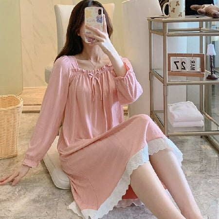 PIKADINGNIS Lazy Style PJS Autumn Womens Long Lace Sleepwear Home Nightshirt Women Causal Sleepwear Loose Ladies Nightgown Women Dress
PIKADINGNIS Lazy Style PJS Autumn Womens Long Lace Sleepwear Home Nightshirt Women Causal Sleepwear Loose Ladies Nightgown Women Dress
