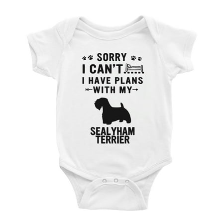 Sorry I Can t I Have Plans With My Sealyham Terrier Love Pet Dog Funny Baby Jumpsuits (White 6-12 Months)
Sorry I Can t I Have Plans With My Sealyham Terrier Love Pet Dog Funny Baby Jumpsuits (White 6-12 Months)