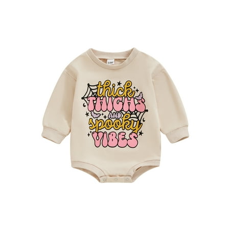 AYLMMRTS Halloween Newborn Baby Girl Outfit Letter Print Sweatshirt Romper Long Sleeve Jumpsuit
AYLMMRTS Halloween Newborn Baby Girl Outfit Letter Print Sweatshirt Romper Long Sleeve Jumpsuit