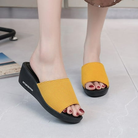 HIBRO Ladies Shoes Fashion Casual Wedges Platforms Beach Slippers Sandals Shoes