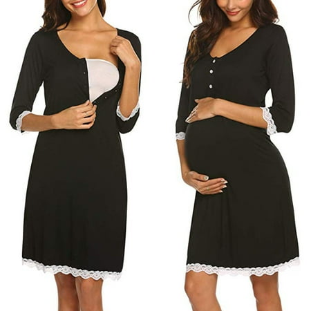jbyrvq Maternity Clothes Nursing Lace Delivery Nightgowns Tracksuit Breastfeeding Gown Dress
jbyrvq Maternity Clothes Nursing Lace Delivery Nightgowns Tracksuit Breastfeeding Gown Dress
