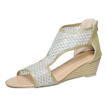 Jungdeepe Ladies Summer Hollow Mesh Sequins Solid Color Large Size Slope With Fish Mouth Zipper Sandals
Jungdeepe Ladies Summer Hollow Mesh Sequins Solid Color Large Size Slope With Fish Mouth Zipper Sandals