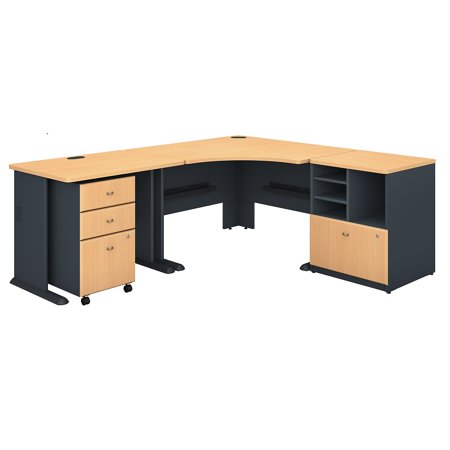 Series A Returns & Bundles 340 Lbs Weight Capacity Engineered Wood 48 W Corner Desk & 36W Desk and Storage