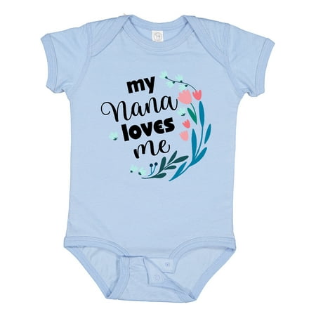 Inktastic My Nana Loves Me Granddaughter Gift Baby Girl Bodysuit
