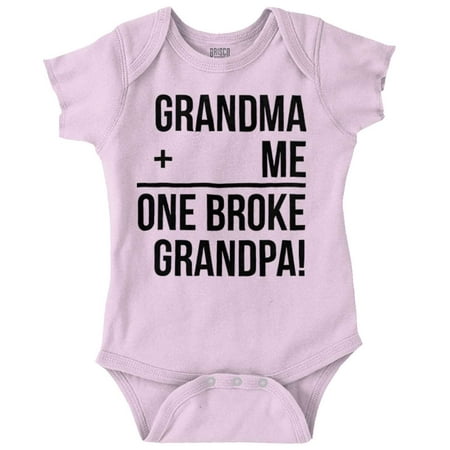 Grandma Plus Me Is One Broke Grandpa Romper Boys or Girls Infant Baby Brisco Brands NB
Grandma Plus Me Is One Broke Grandpa Romper Boys or Girls Infant Baby Brisco Brands NB