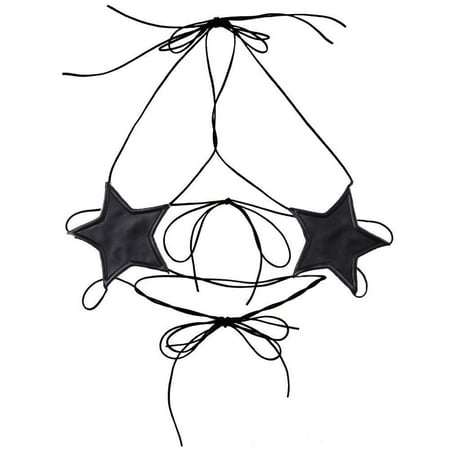 Douhoow Women Punk Bra Leather Star Crop Top Simple Hanging Neck Tank Casual Underwear
Douhoow Women Punk Bra Leather Star Crop Top Simple Hanging Neck Tank Casual Underwear