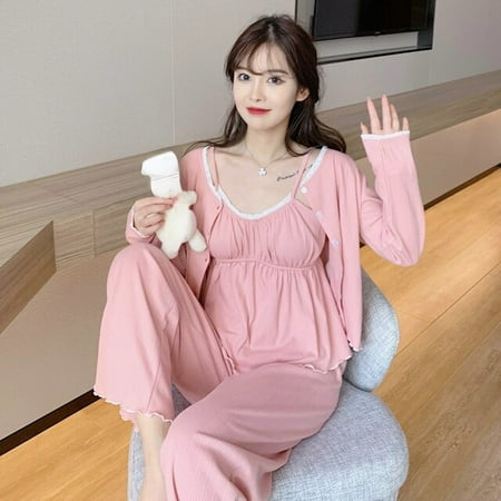 PIKADINGNIS Spring Autumn 3 Pieces Set Cotton Pijamas Women Sleepwear Set Long Sleeve Top Elastic Waist Pants Lounge Home Clothes for Girl
PIKADINGNIS Spring Autumn 3 Pieces Set Cotton Pijamas Women Sleepwear Set Long Sleeve Top Elastic Waist Pants Lounge Home Clothes for Girl