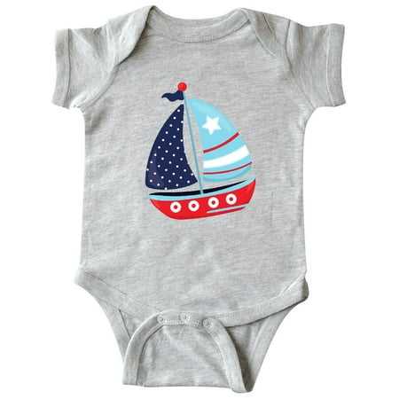Inktastic Sailboat Sailing Boat Sails - Red Blue White Gift Baby Boy Bodysuit