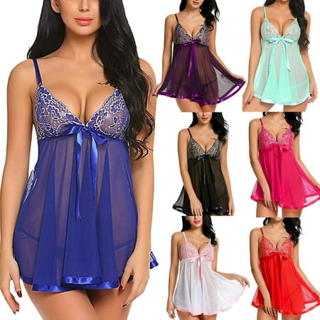 Women V-Neck Lingerie Embroidery Lace Babydoll Mesh Nightwear Bowknot Sleepwear Purple
Women V-Neck Lingerie Embroidery Lace Babydoll Mesh Nightwear Bowknot Sleepwear Purple