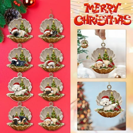 HYDa 8cm Puppy Pendant Cute Dog Sleeping in Clam-shell Flat Animal Model Ornament Acrylic Mini Christmas Tree Hanging Animal Model Decoration Christmas Gift
HYDa 8cm Puppy Pendant Cute Dog Sleeping in Clam-shell Flat Animal Model Ornament Acrylic Mini Christmas Tree Hanging Animal Model Decoration Christmas Gift