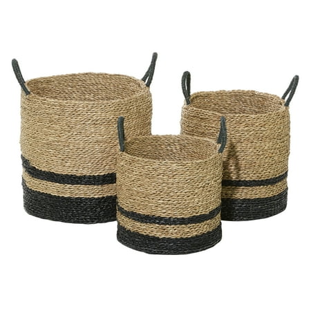 DecMode 18 17 14 H Black Seagrass Handmade Two Toned Storage Basket with Handles 3-Pieces
DecMode 18 17 14 H Black Seagrass Handmade Two Toned Storage Basket with Handles 3-Pieces