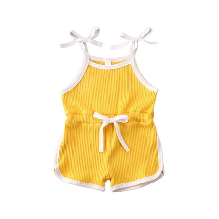 wybzd Infant Baby Girl One-Piece Romper Halter Strap Top Drawstring Jumpsuit Bodysuit Summer Overalls Clothes Yellow 3-4 Years
wybzd Infant Baby Girl One-Piece Romper Halter Strap Top Drawstring Jumpsuit Bodysuit Summer Overalls Clothes Yellow 3-4 Years