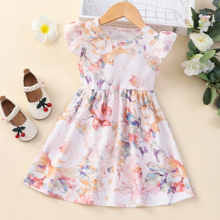 Infant Toddler Baby Girls Middle And Small Children s Flying Sleeve Print Dress Princess Dress 
Infant Toddler Baby Girls Middle And Small Children s Flying Sleeve Print Dress Princess Dress