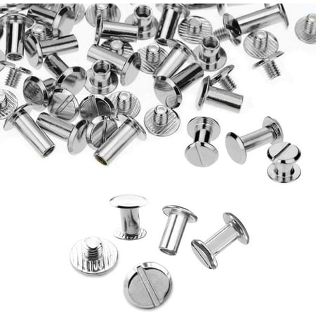 Trimming Shop 10mm x 12mm Long Chicago Screw Rivets Silver Flat Head Durable Brass Anti Resistant for DIY Leathercrafts Arts Book Binding Handicrafts Decoration 20pcs
Trimming Shop 10mm x 12mm Long Chicago Screw Rivets Silver Flat Head Durable Brass Anti Resistant for DIY Leathercrafts Arts Book Binding Handicrafts Decoration 20pcs