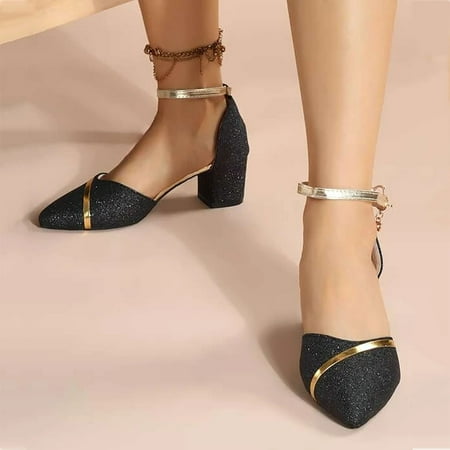 Aayomet Sandals for Women Ladies Fashion Summer Solid Color Sequin Buckle Pointed Thick Heel Sandals Black 6.5
Aayomet Sandals for Women Ladies Fashion Summer Solid Color Sequin Buckle Pointed Thick Heel Sandals Black 6.5