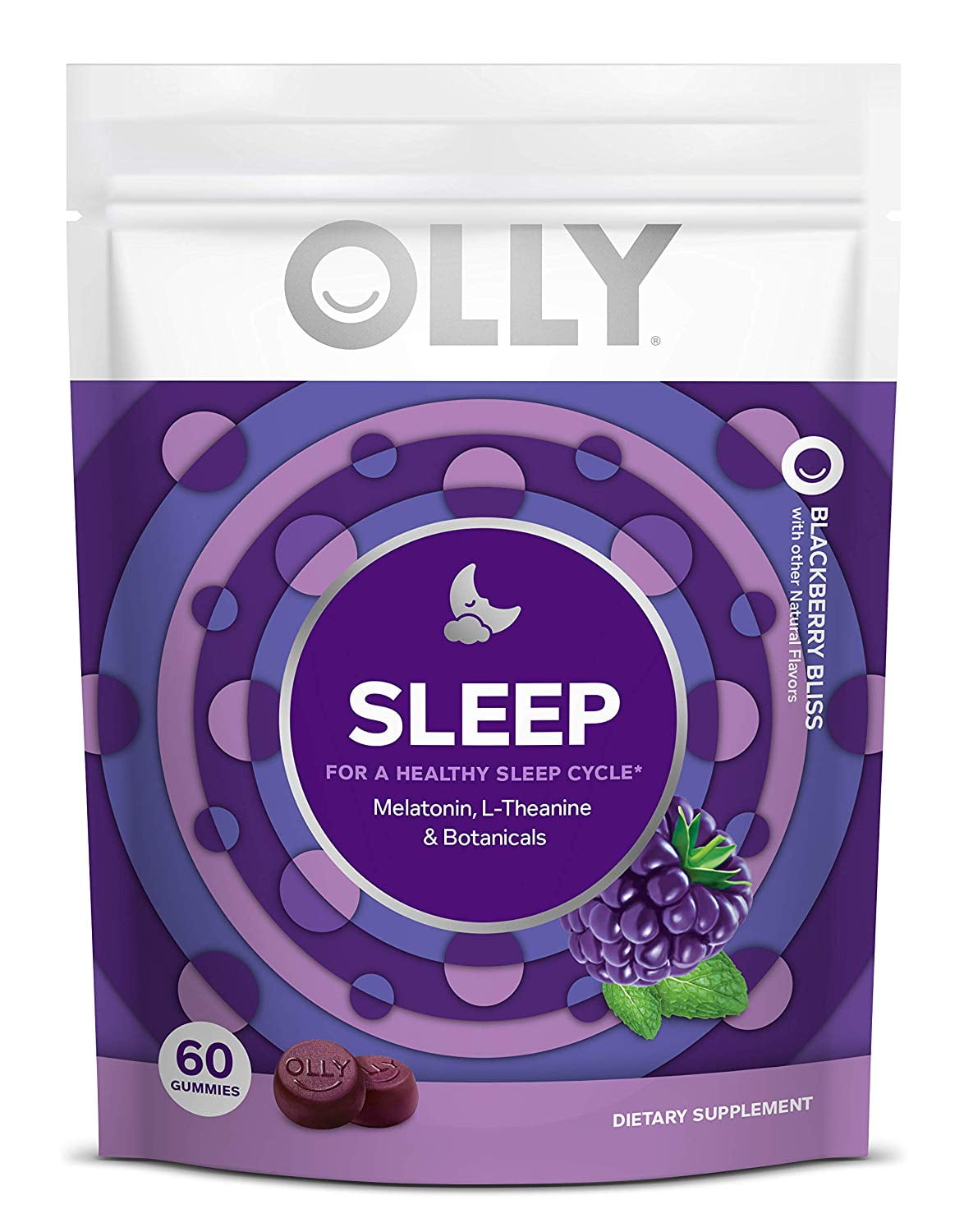 Olly Sleep Melatonin Gummy All Natural Flavor And Colors With L