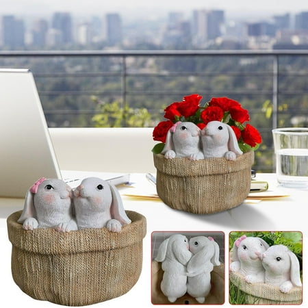 Teissuly Cute Rabbit Couple Sculpture Cloth Bag Flower Pot Creative Handicraft Ornament
Teissuly Cute Rabbit Couple Sculpture Cloth Bag Flower Pot Creative Handicraft Ornament