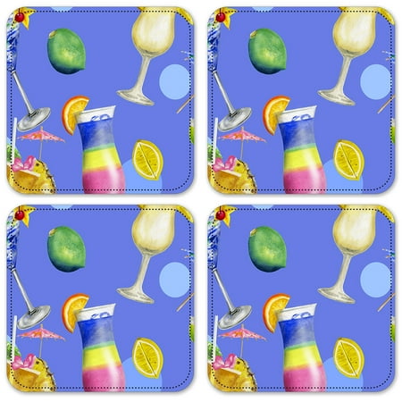 Vinyl Drink Coasters - Set of 4 - Cocktails