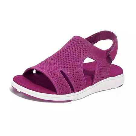 Women Summer Open Toe Sandals Breathable Knitting Shoes Hook & Loop Closure 38 Purple
Women Summer Open Toe Sandals Breathable Knitting Shoes Hook & Loop Closure 38 Purple