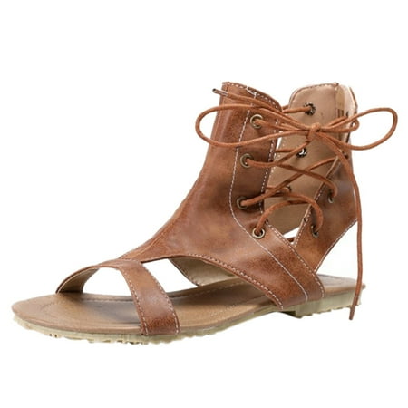 Sandals Ladies Sandals Womens Sandals Women s Roman Style Summer Flat Lace-Up Beach Open Toe Breathable Sandals Shoes
Sandals Ladies Sandals Womens Sandals Women s Roman Style Summer Flat Lace-Up Beach Open Toe Breathable Sandals Shoes